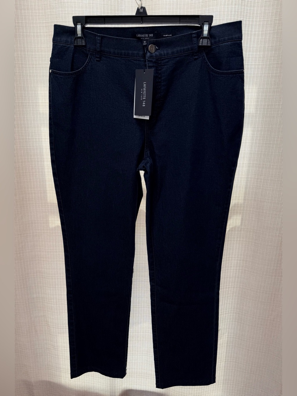 Lafayette 148 New York Dark Wash Denim High-Rise Thompson Jeans Sz 10 NWT